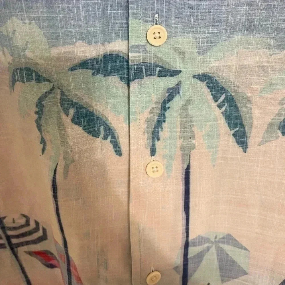 Tommy Hilfiger Beach-Print Shirt. Button Front Cotton All Over Print Men XXL - Picture 8 of 15